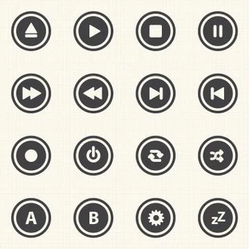 Media player buttons. Vector Stock Illustration