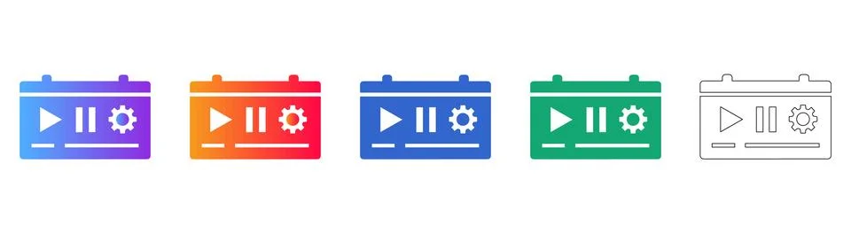 Media Player Control Icon Set Stock Illustration