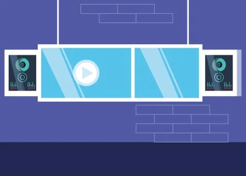 Media player display technology with speaker イラスト素材