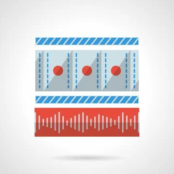 Media player flat color design vector icon Stock Illustration