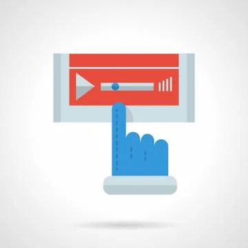 Media player flat color design vector icon Stock Illustration