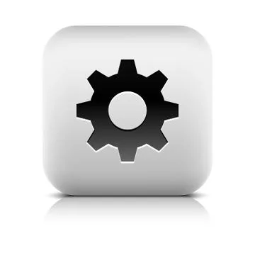 Media player icon with cog settings sign Stock Illustration
