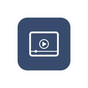 Media player icon, flat design on dark background. Stock Illustration