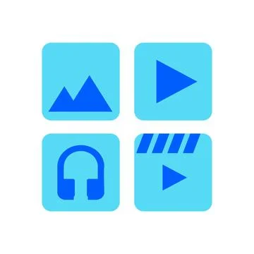 Media player icon. Flat design style eps 10 vector illustration. Stock Illustration
