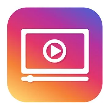 Media Player icon with hipster button. Video button. Streaming symbol. Stock Illustration