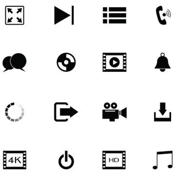 Media player icon set Illustrazione stock
