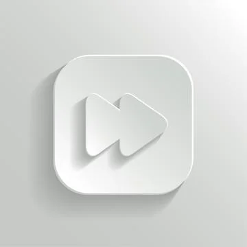 Media player icon - vector white app button Stock Illustration