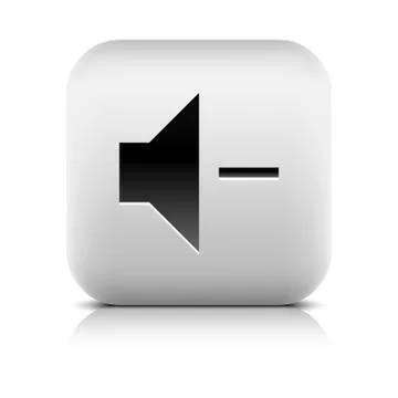 Media player icon with volume decrease sign Stock Illustration