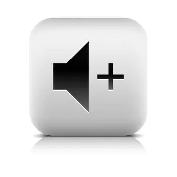 Media player icon with volume increase sign Stock Illustration