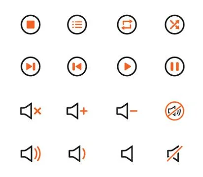 Media player icons Stock Illustration