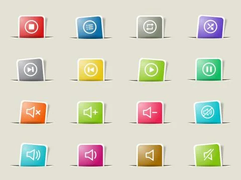 Media player icons Stock Illustration