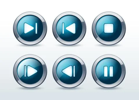 Media player icons set vector illustration Stockillustratie