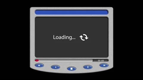 Media player interface, downloading a video. With luma matte, separate elements Stock Footage 41389891