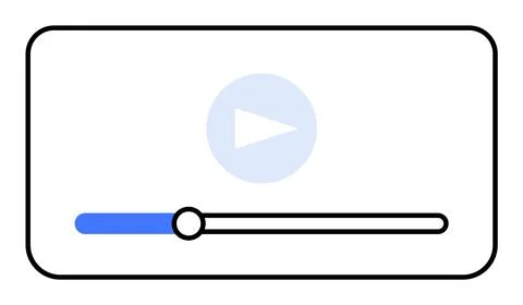 Media Player Interface with Play Button and Progress Bar for Web or Mobile .. Stock Illustration