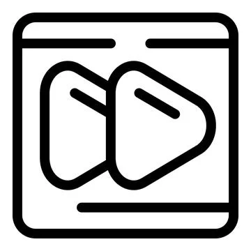 Media player interface showing fast forward button icon Illustrazione stock