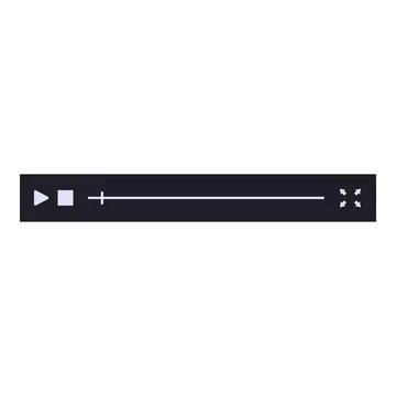 Media player interface showing play button and progress bar Illustrazione stock