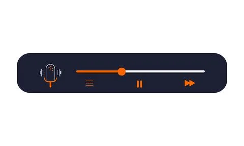 Media player interface for software app with buttons, loading indicator and Illustrazione stock