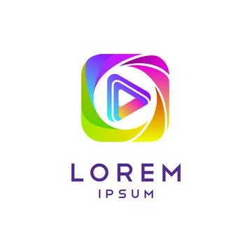 Media Player Logo Template Stock Illustration