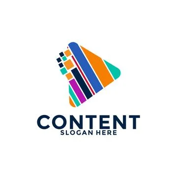 Media player modern logo content, creative content logo vector design templat Stock Illustration