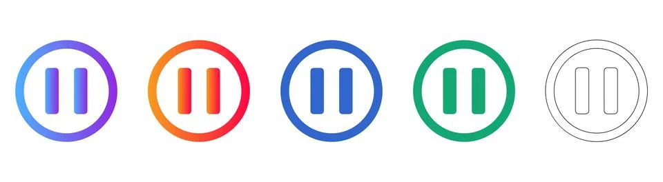 Media Player Pause Button Icon Set Stock-Illustration
