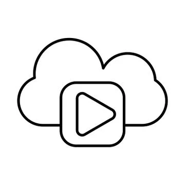 Media player play button with cloud computing Stock Illustration