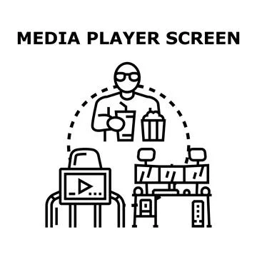Media player screen concept for entertainment and video production 스톡 일러스트