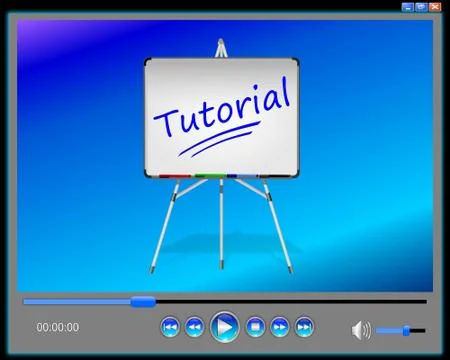 Media Player Tutorial Illustrazione stock