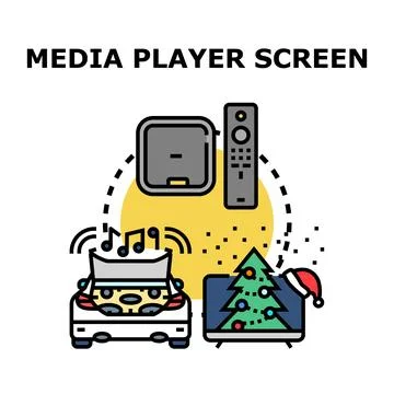 Media playing content concept visual display Stock Illustration