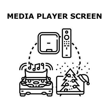 Media playing content concept visual display Stock Illustration