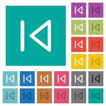 Media prev square flat multi colored icons Ilustración de archivo