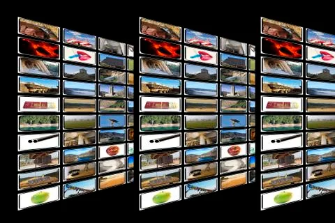 Media room on perspective Stock Photos