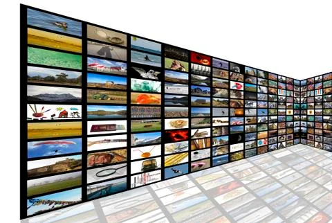 Media room in perspective Stock Photos