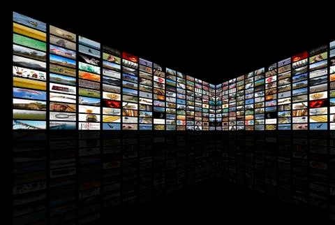 Media room in perspective Stock Photos