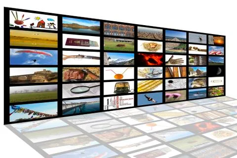 Media room in perspective Stock Photos