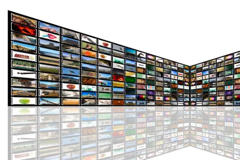 Media room in white Stock Photos