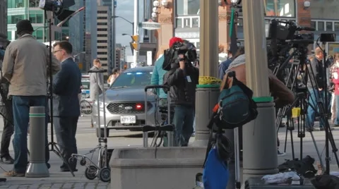 Media on the scene Stock-Footage 42965372