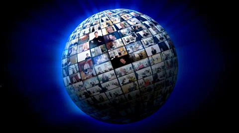 Media screen globe 動画素材 32960835