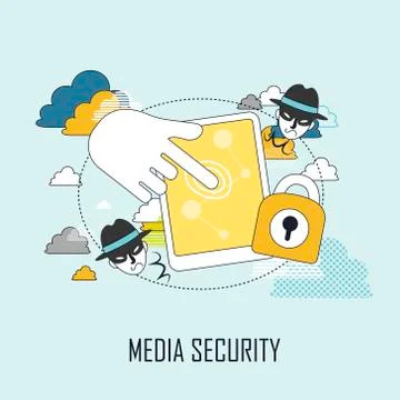 Media security concept Stock Illustration