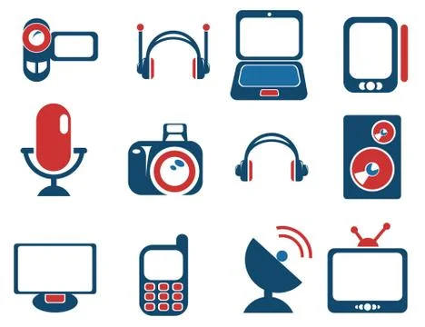 Media simply icons Stock Illustration