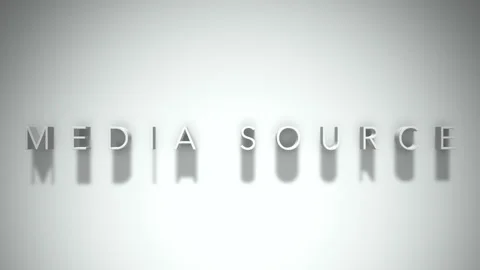 Media source 3D title animation white text on a white background Stock Footage 299758488