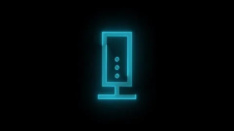 Media storage tower stroke icon glowing neon cyan color animation Stock Footage 289436685