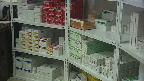 Media Store Medicine in Rack Video stock 82777054