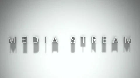 Media stream 3D title animation white text on a white background Stock Footage 299758486