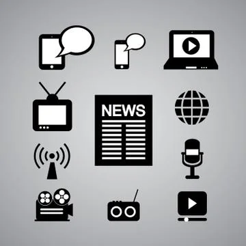 Media symbol set Stock-Illustration