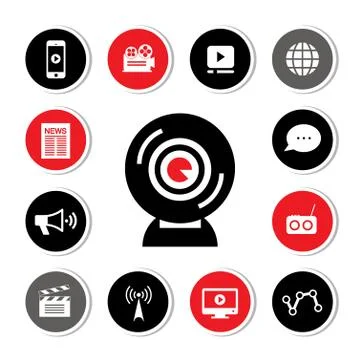 Media symbol set Stock Illustration