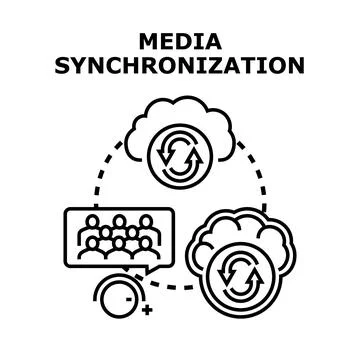 Media synchronization concept for digital content distribution Stock Illustration