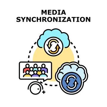 Media synchronization concept for digital content distribution Stock Illustration