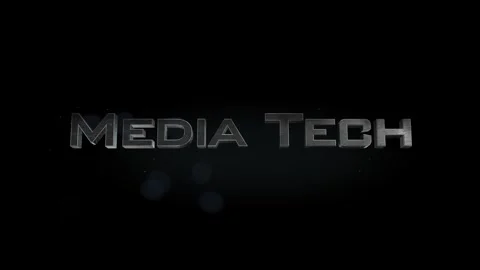 Media Tech title 3D metal text on black alpha channel background Stock Footage 301263694