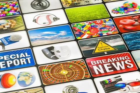 Media technologies concept, 3D rendering Stock Illustration