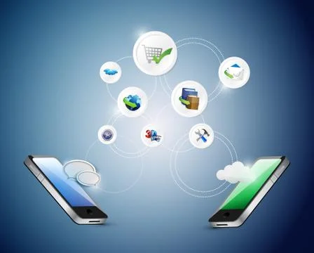 Media technology cloud computing concept illustration design graphic Stock Illustration